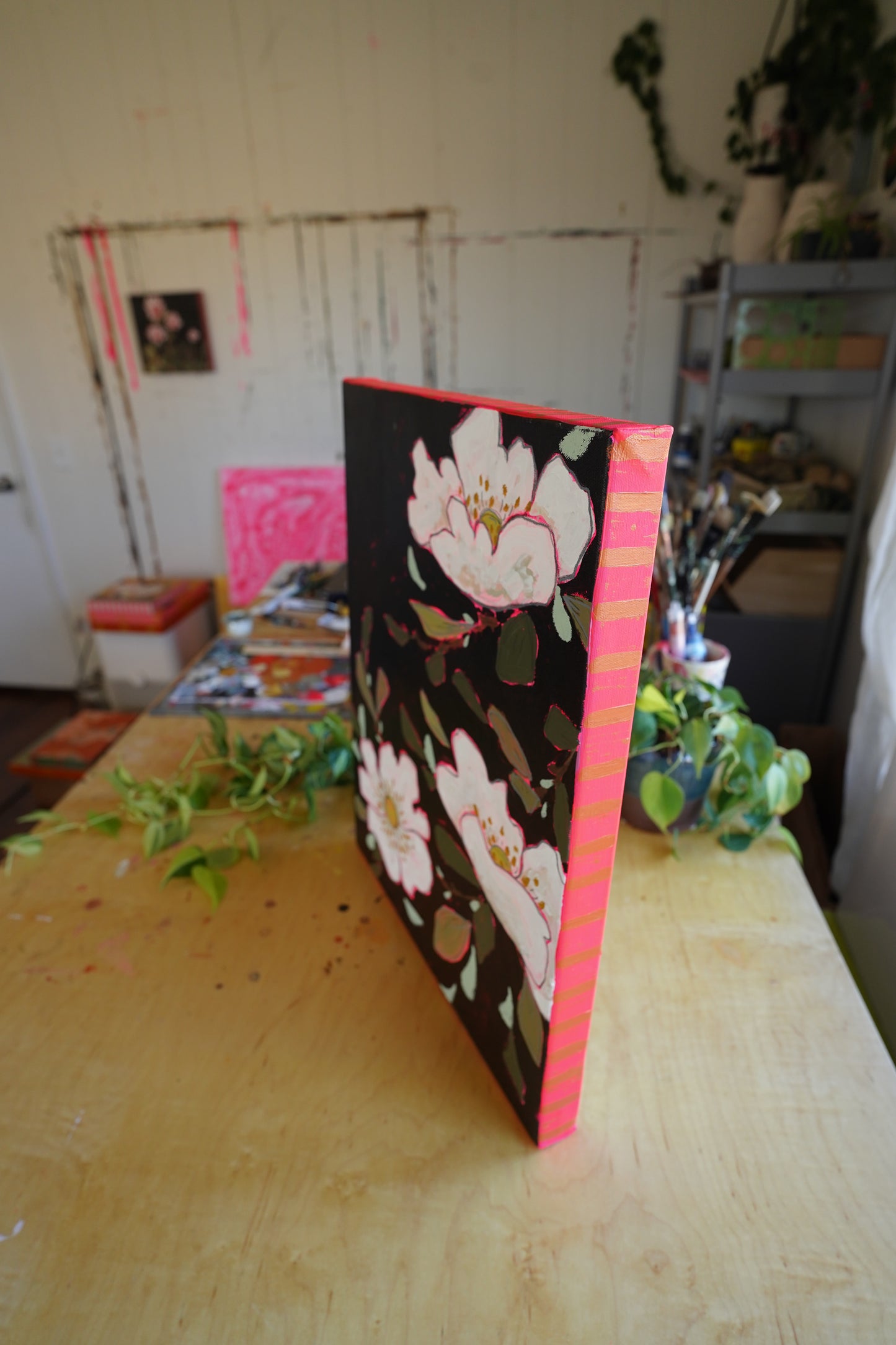 Wild Roses in Black - 16x20 Original Painting