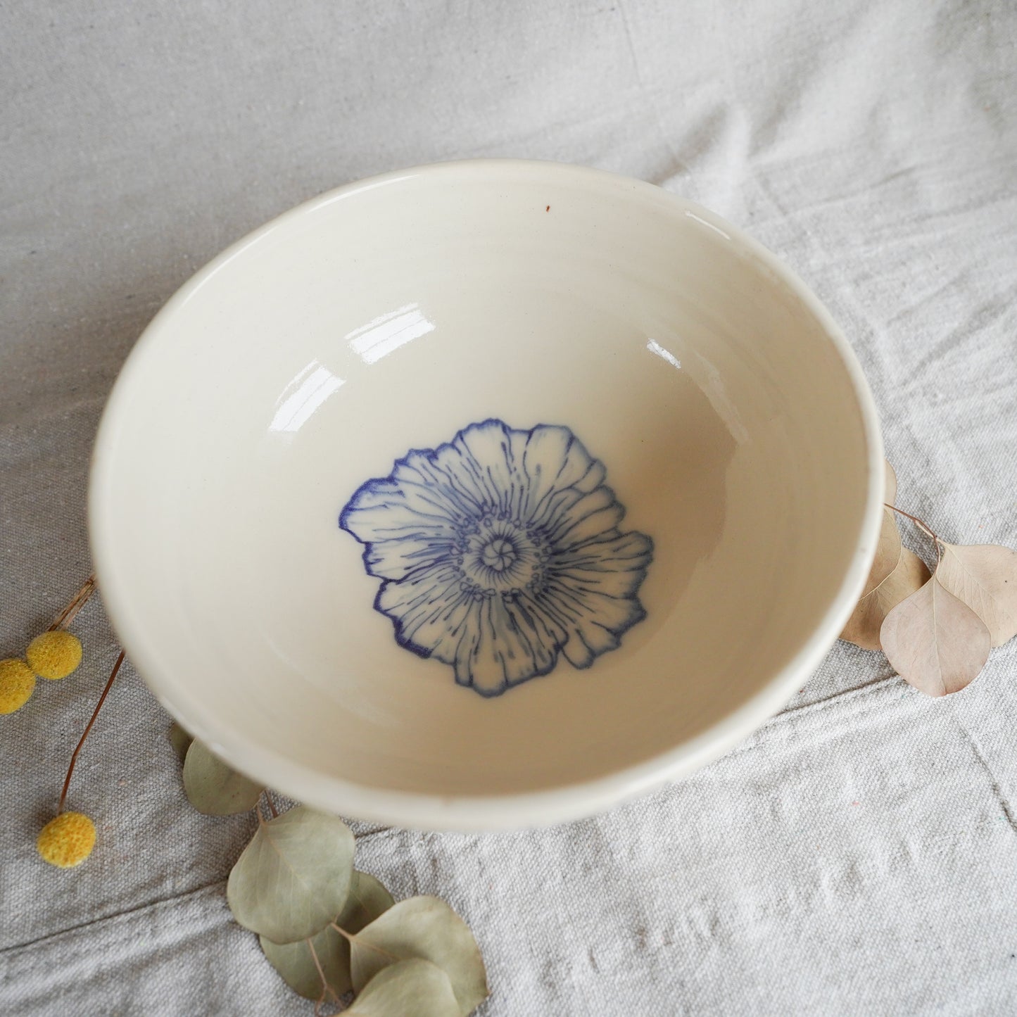 White and Blue Mixing Bowl