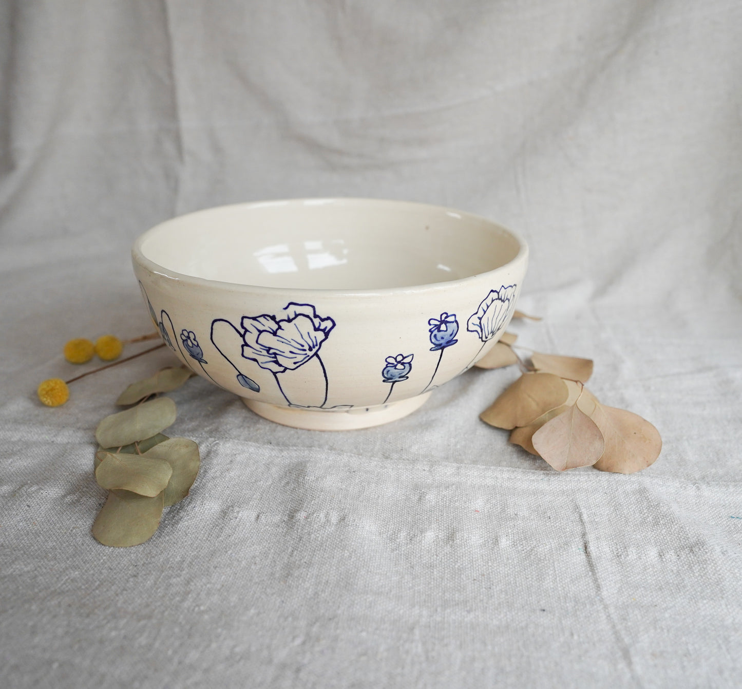 White and Blue Mixing Bowl