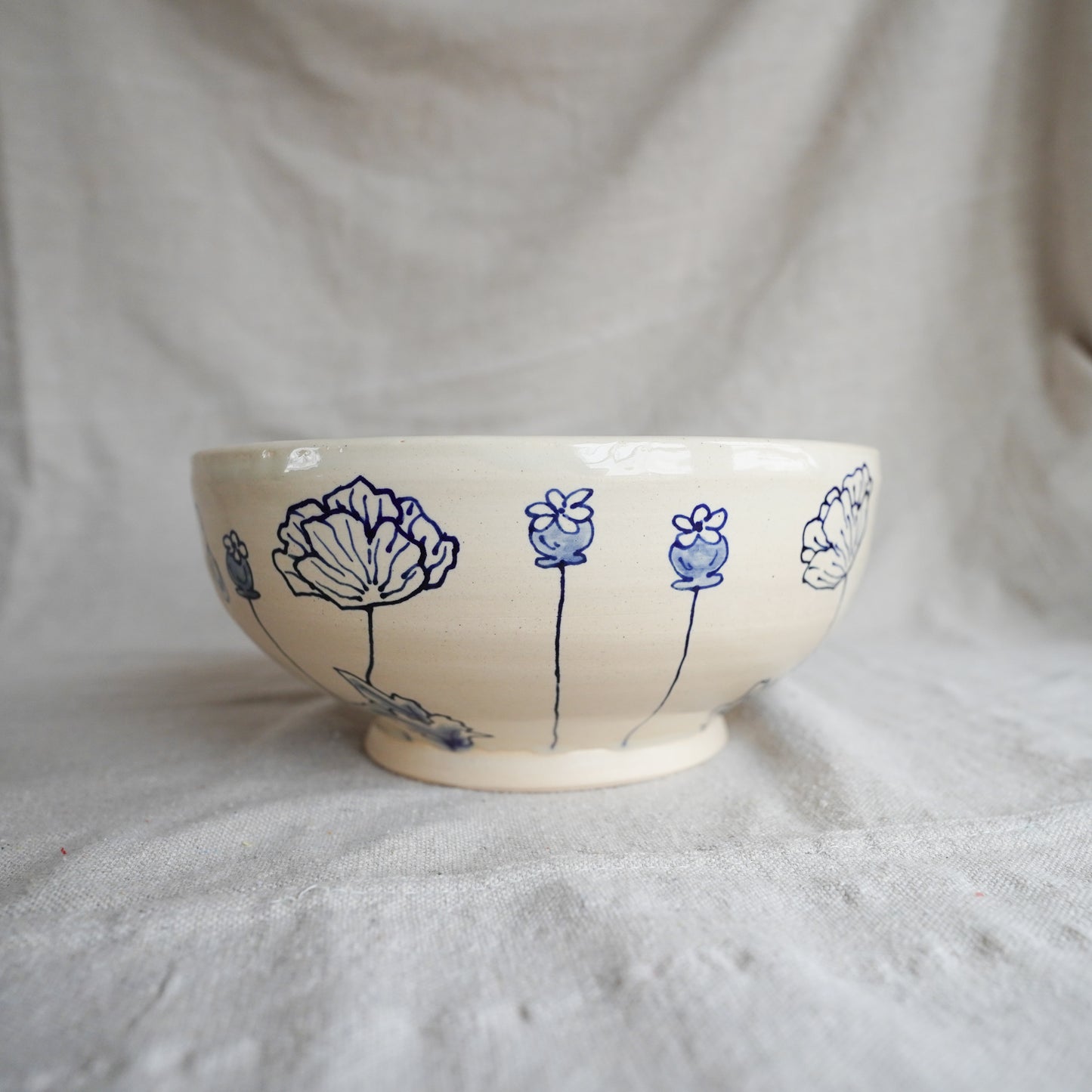 White and Blue Mixing Bowl