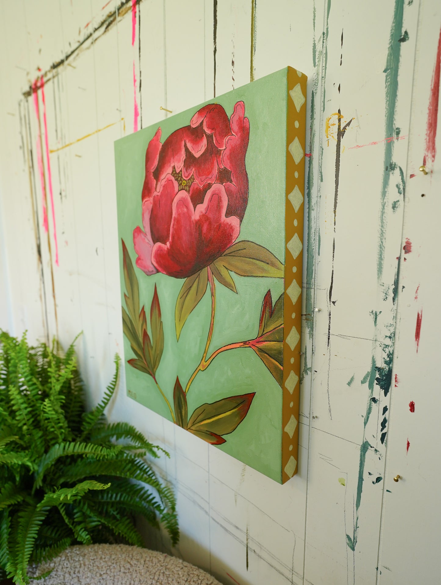 Buckeye Belle Peony - 16x20 Original Painting