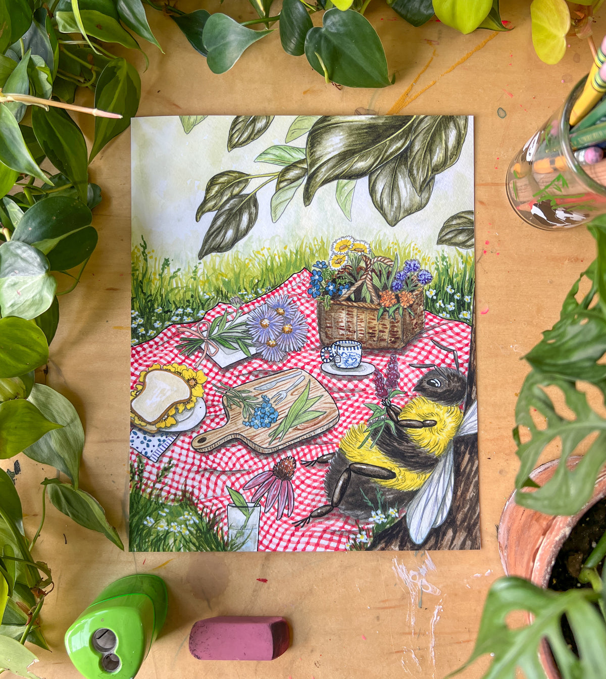 "Bee Feed" Archival Print