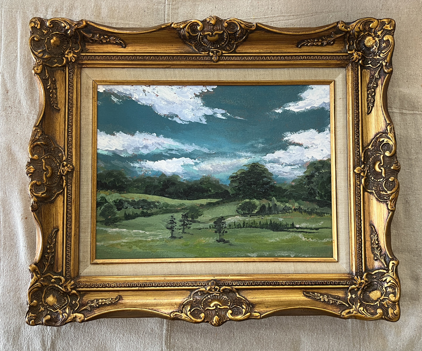 "Dreaming of Spring no. i" Framed print in Ornate Gold Vintage Frame