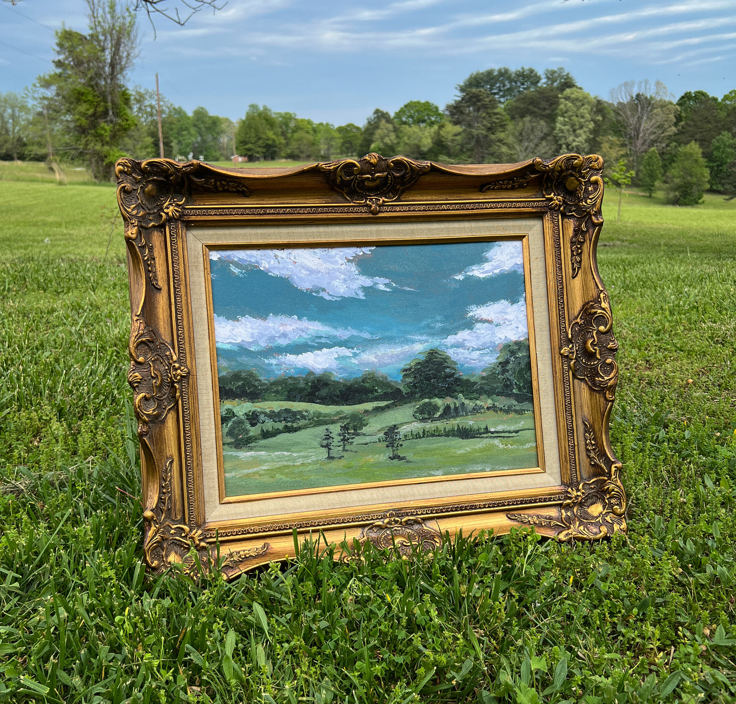 "Dreaming of Spring no. i" Framed print in Ornate Gold Vintage Frame