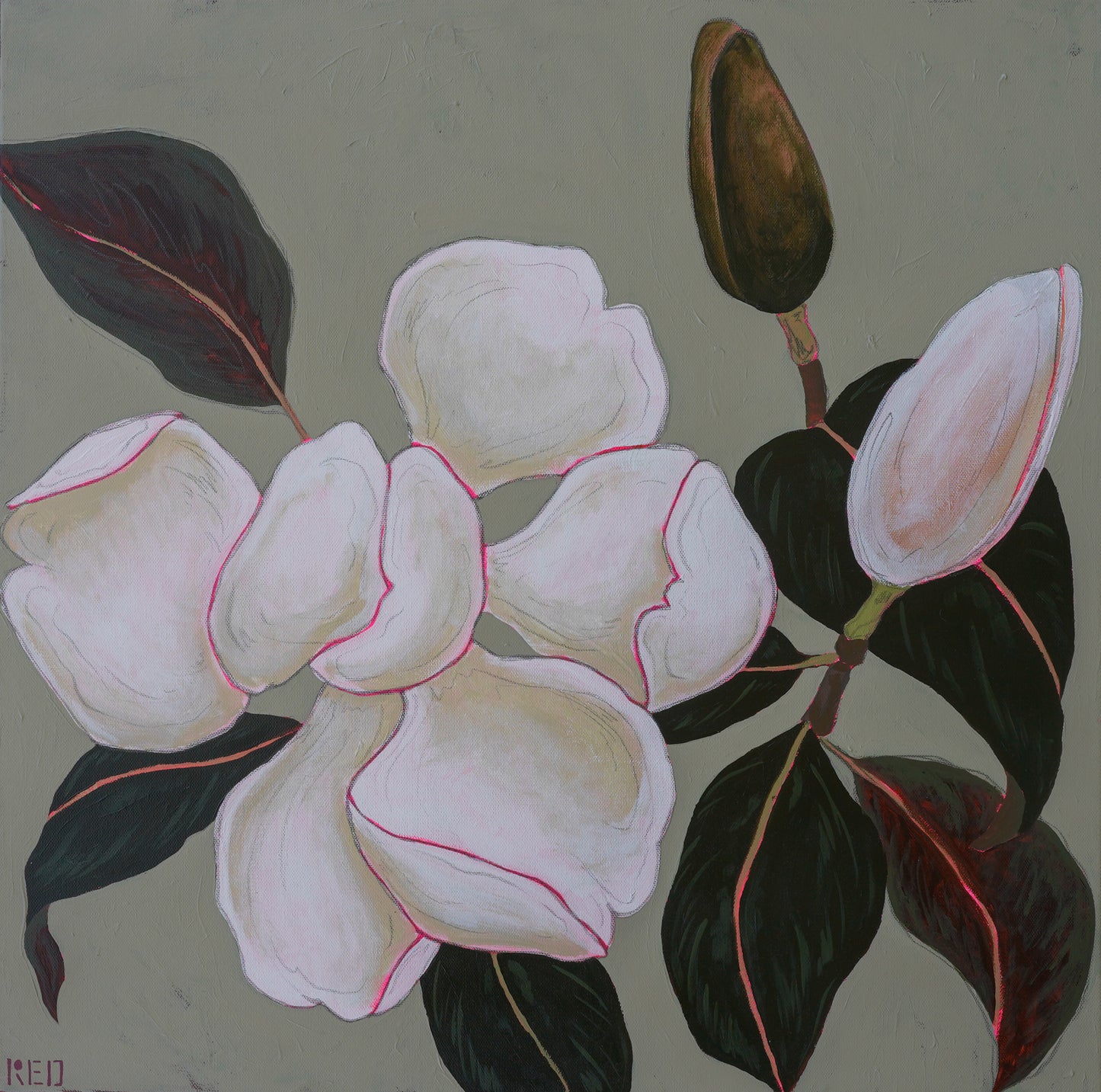 Magnolia no. ii - 24x24 Original Painting