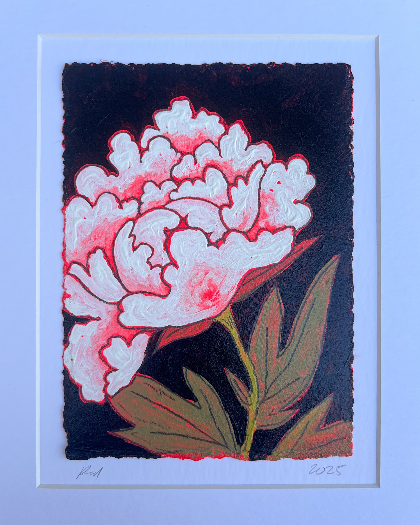 Neon Peony - 5x7 Matted Original