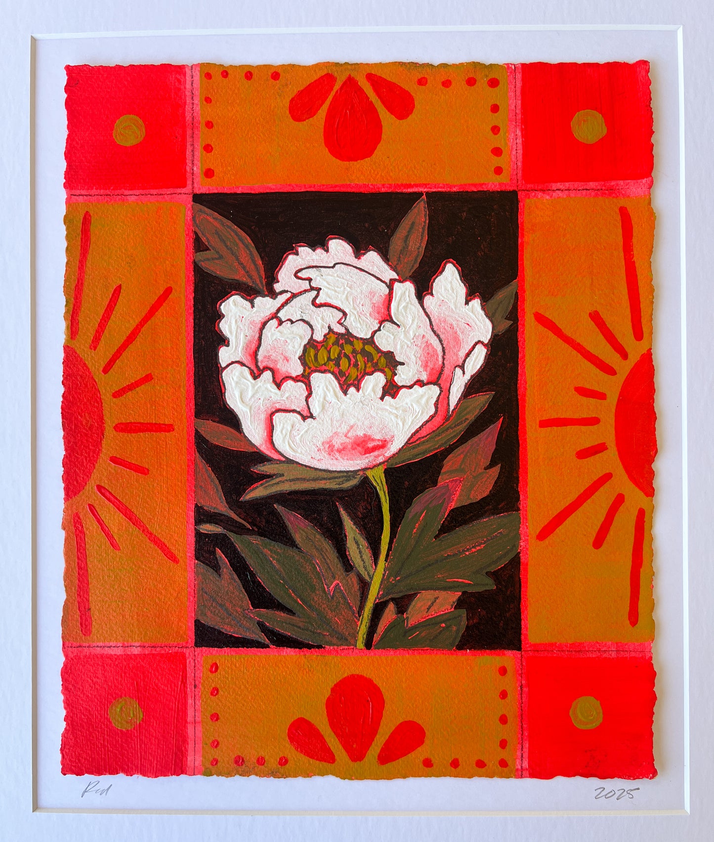 Peony Sunset - 9x11 Matted Original