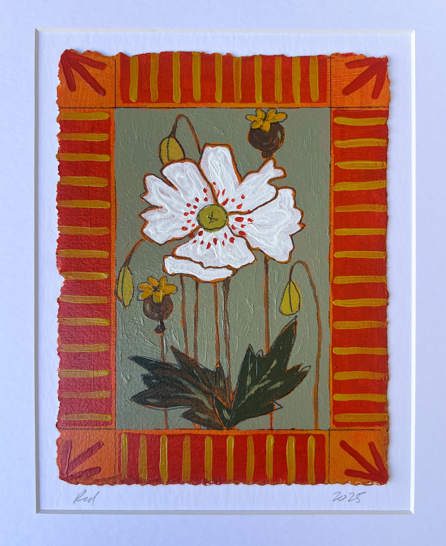 Poppy Afternoon - 6x8 Matted Original