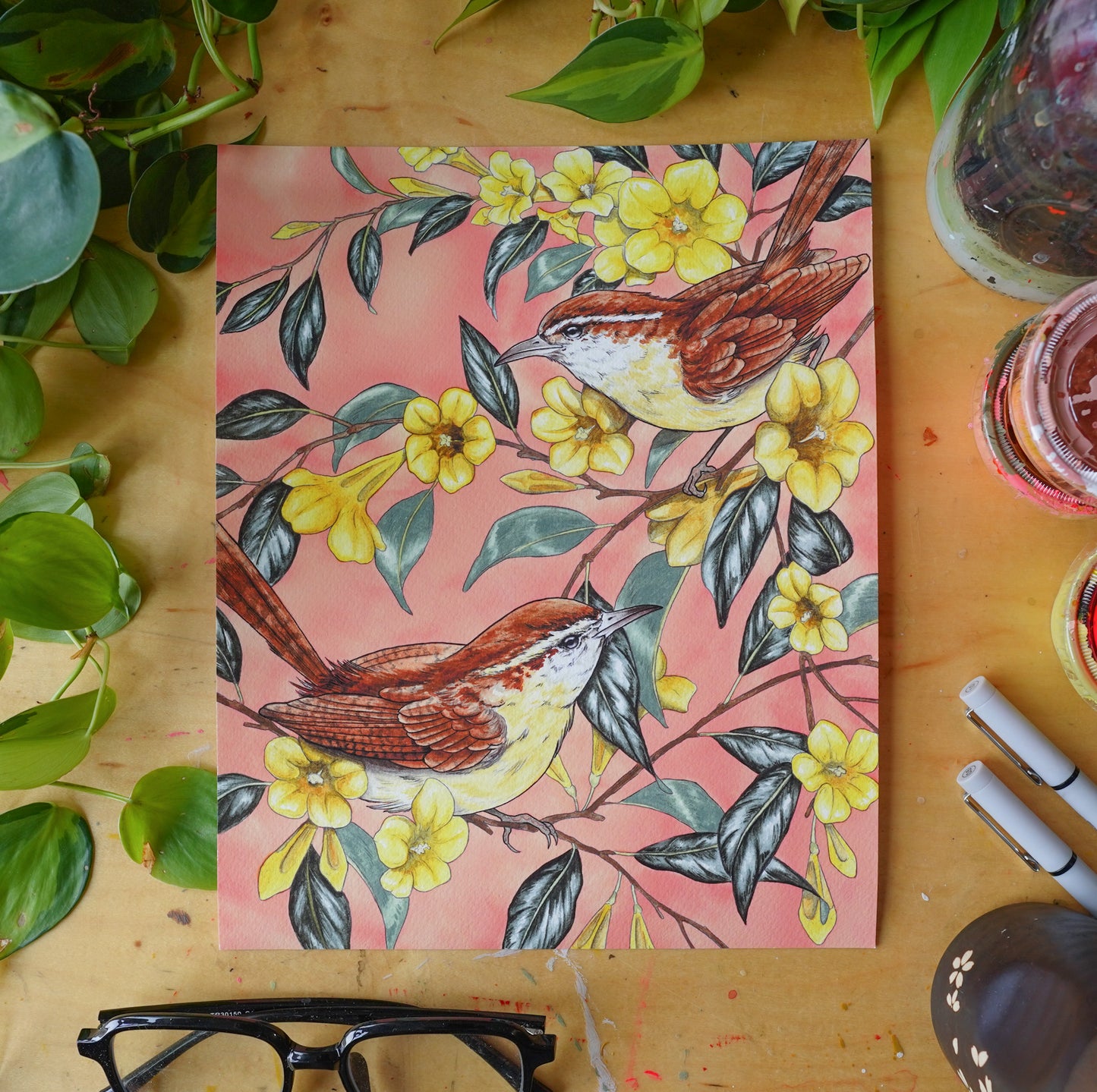 "Wren and Jasmine in Pink" Archival Print