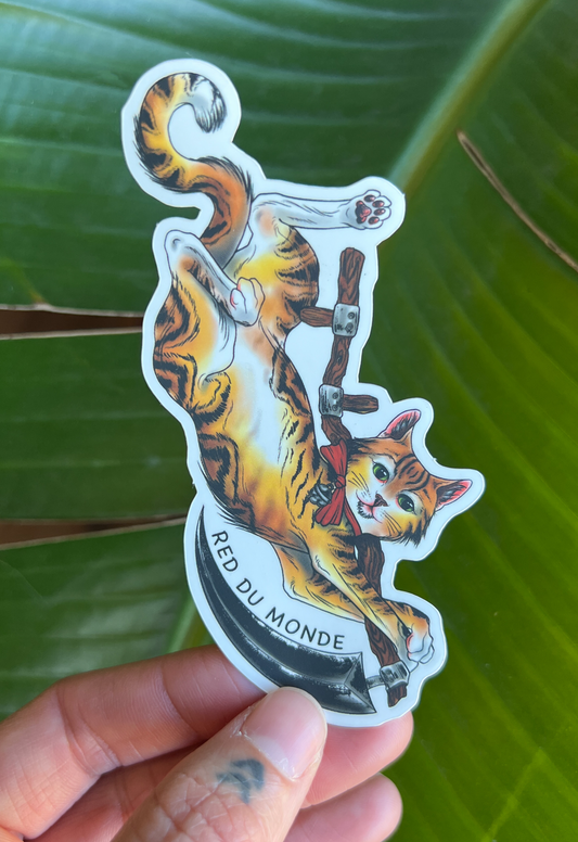 "Killing You Softly" Cat Scythe Sticker