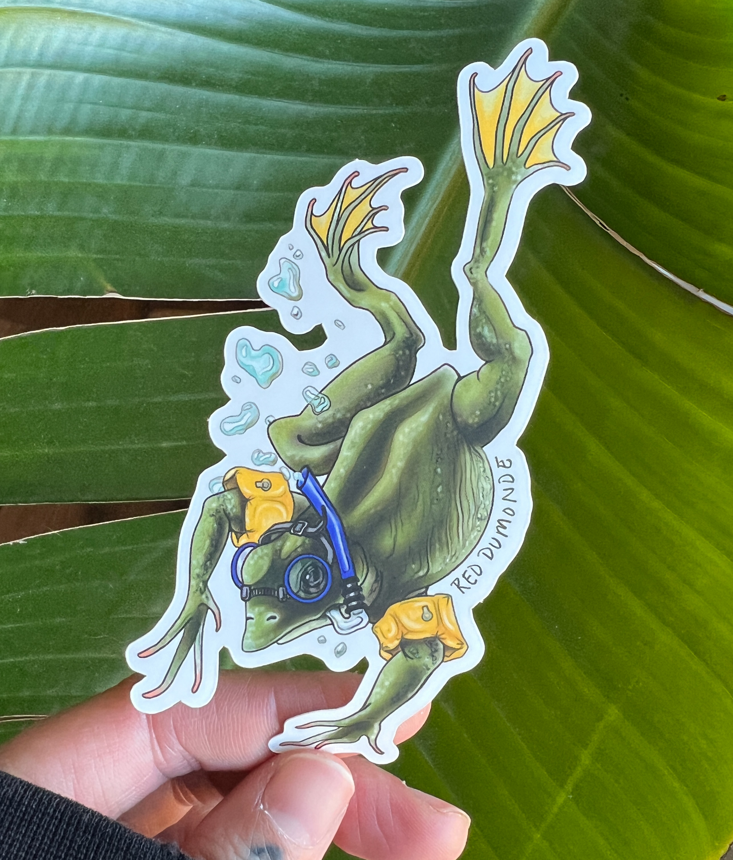 Scuba Frog Sticker