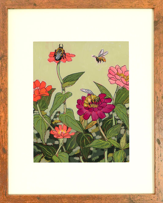 "Bee's and Zinnia's" Archival Print