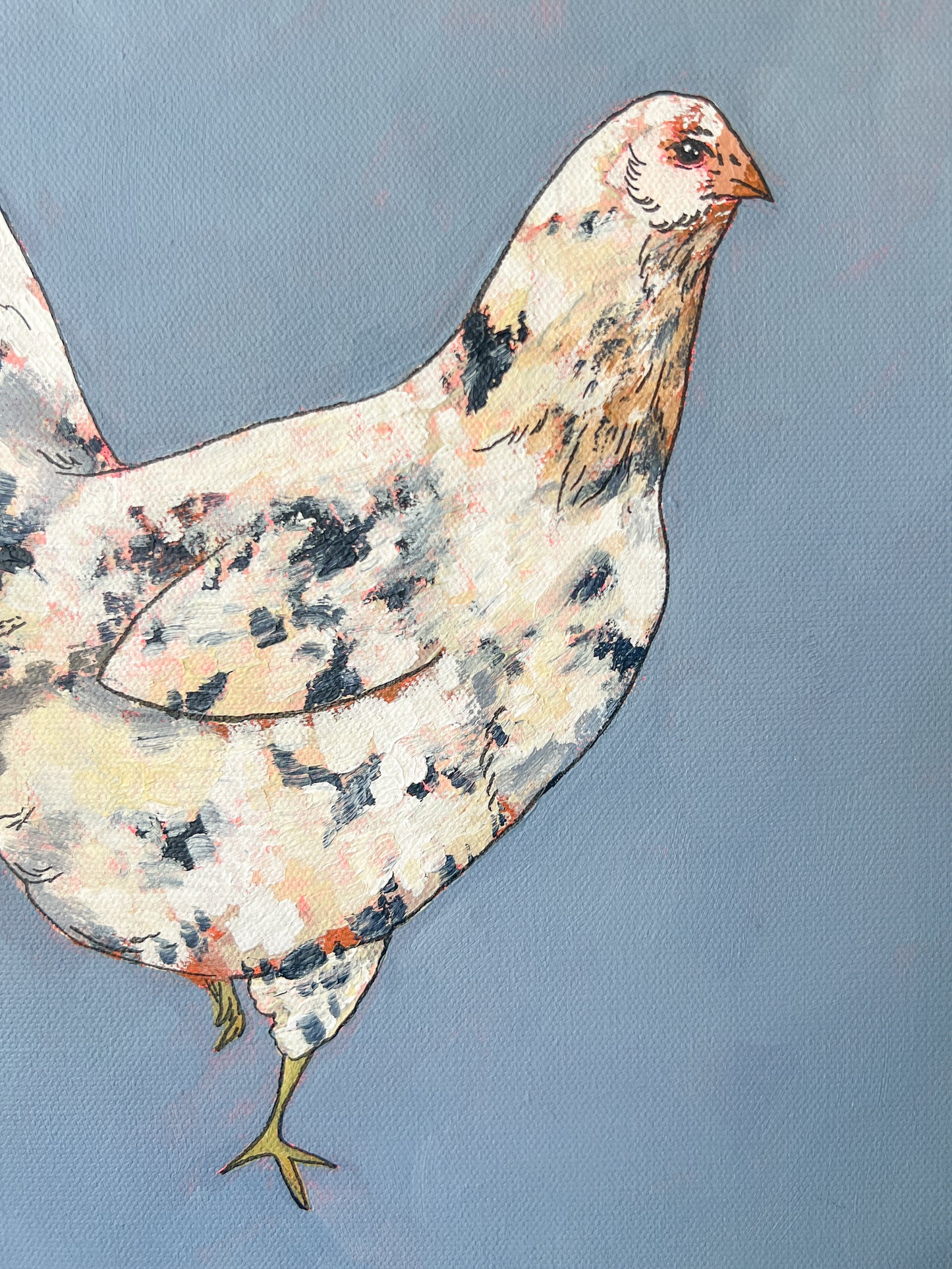 chicken painting detail