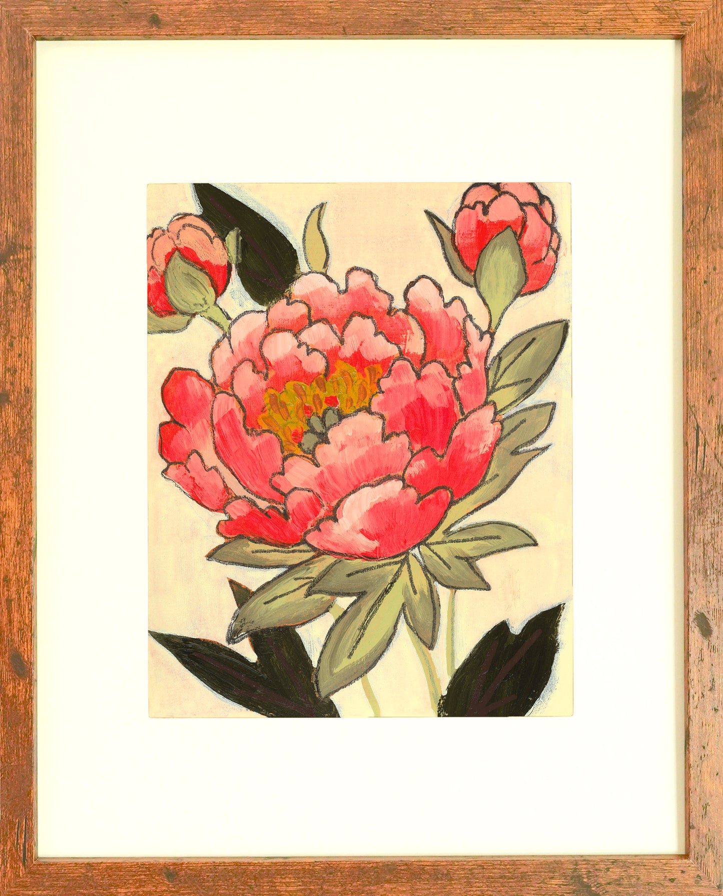 "Coral Charm Peony" Paper Print