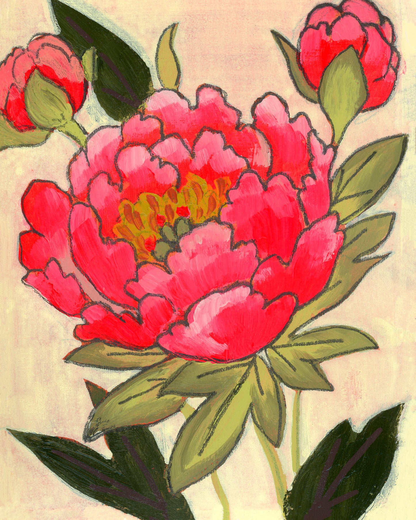 "Coral Charm Peony" Paper Print