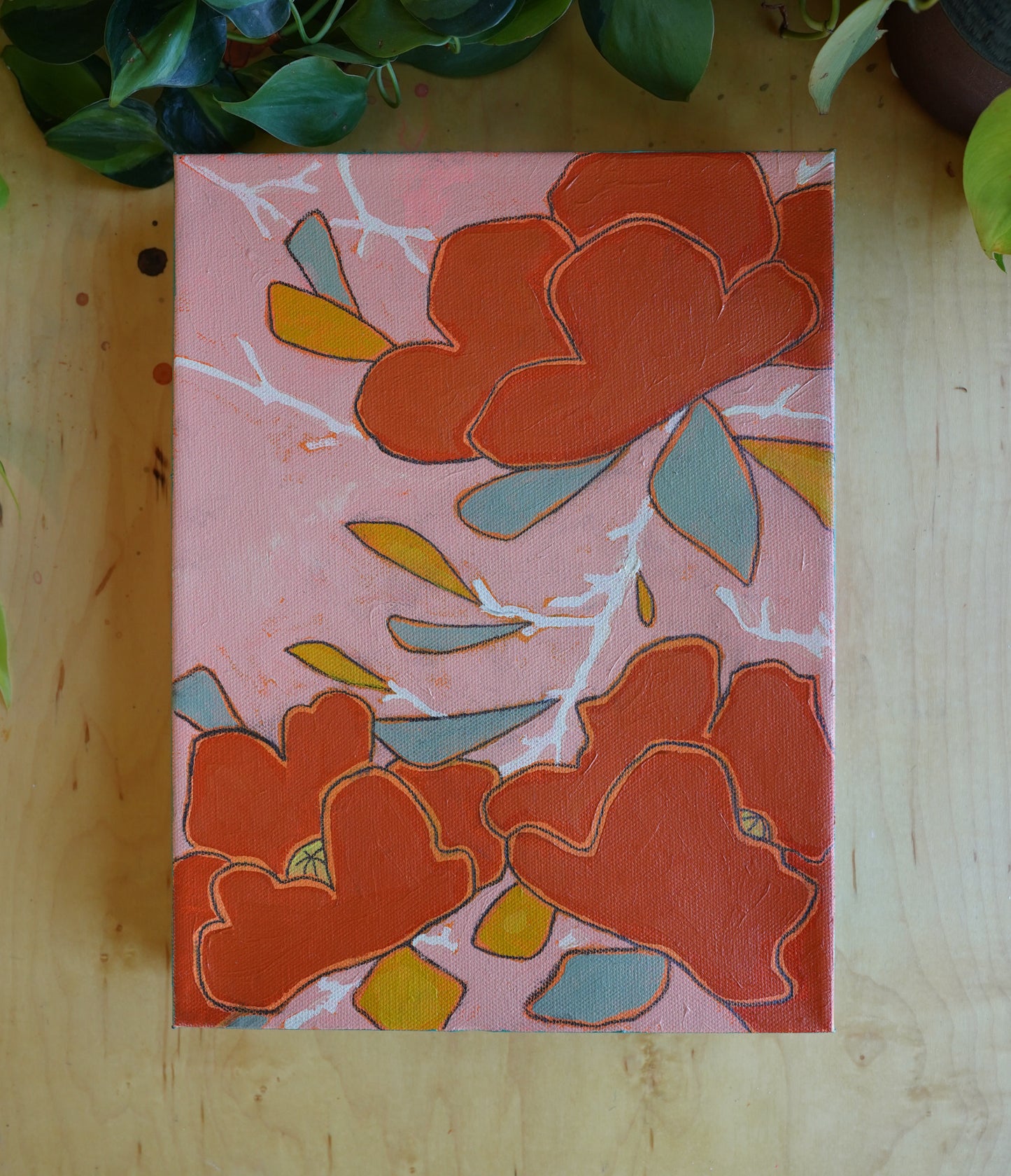 Retro Roses - 9x12 Original Painting