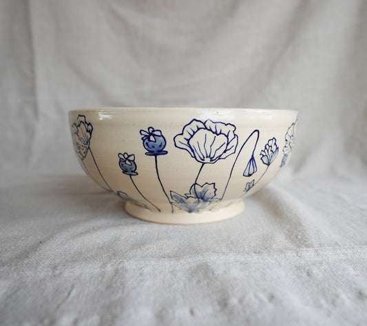 White and Blue Mixing Bowl