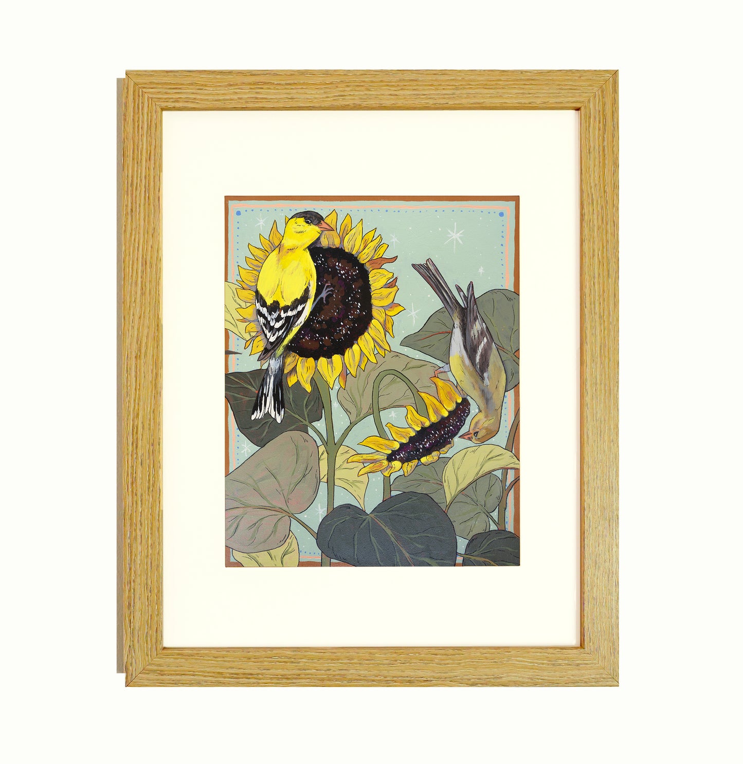 "Gold Finches on Sunnies" Archival Print