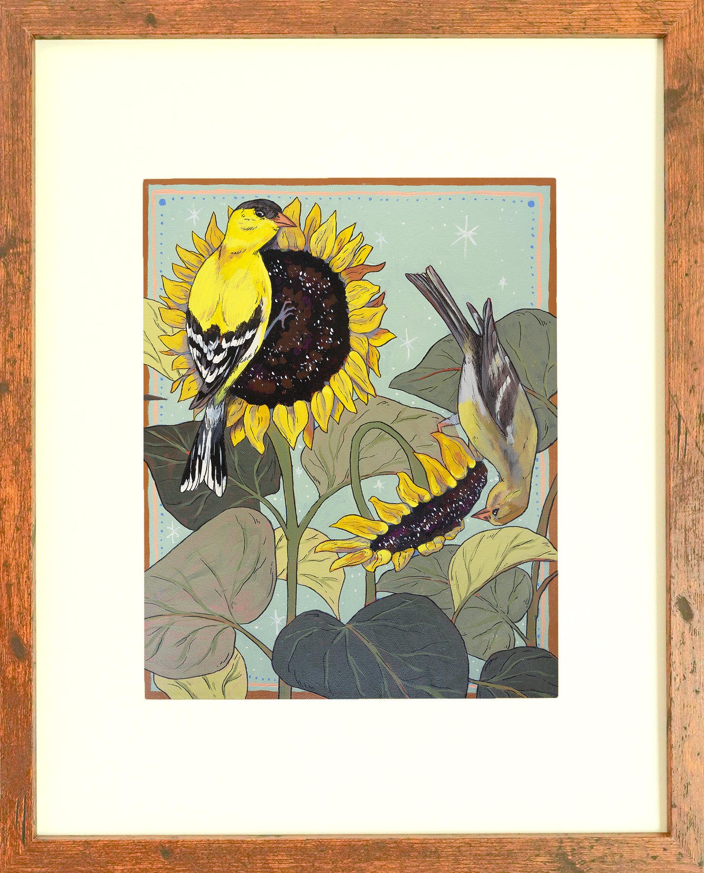 "Gold Finches on Sunnies" Archival Print