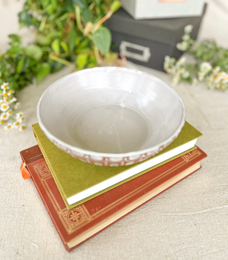 Brown and White Striped Bowl