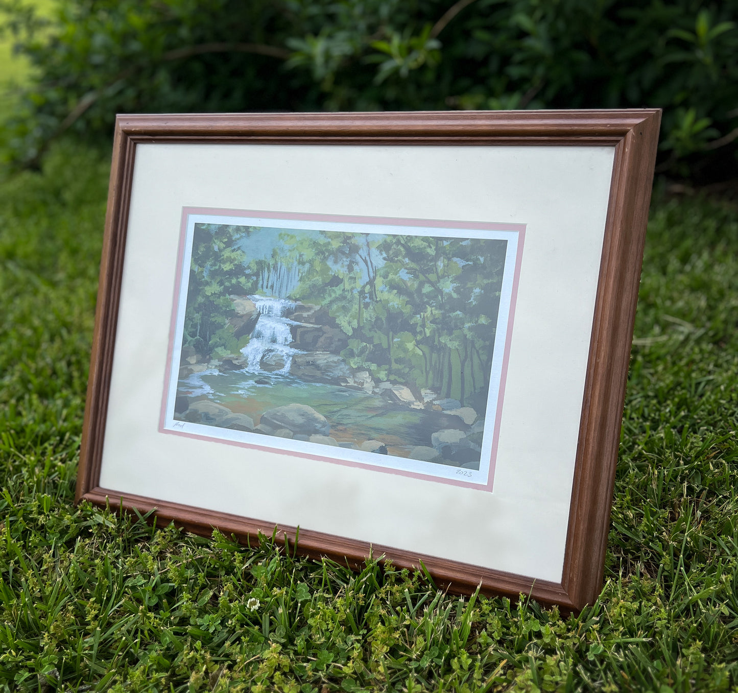 "Little Bradley" Framed Print in a Wood Vintage Frame