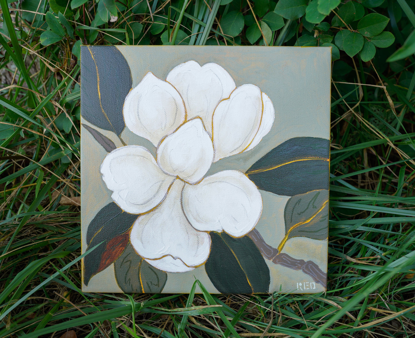 Magnolia no. iii - 10x10 Original Painting