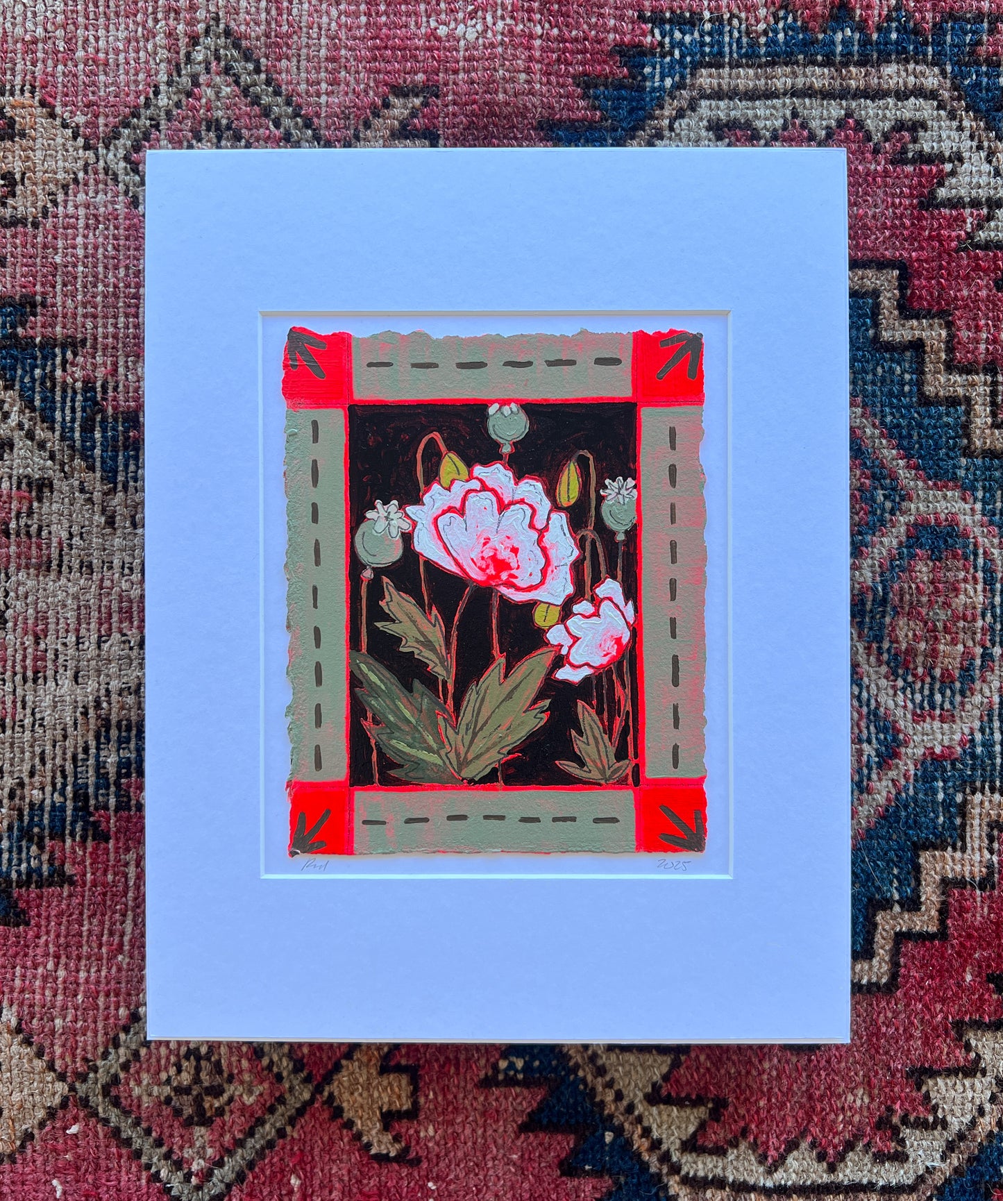 Neon Poppy Party - 6x8 Matted Original