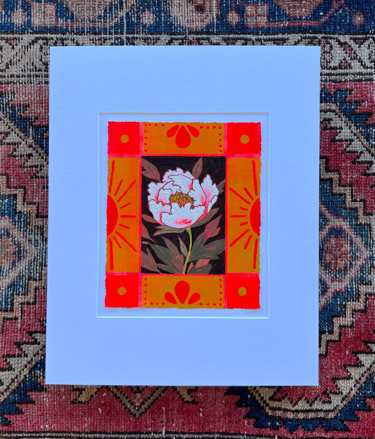 Peony Sunset - 9x11 Matted Original