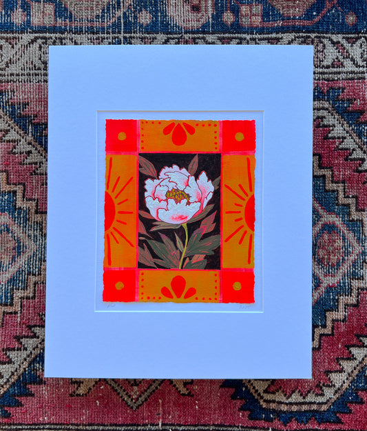 Peony Sunset - 9x11 Matted Original