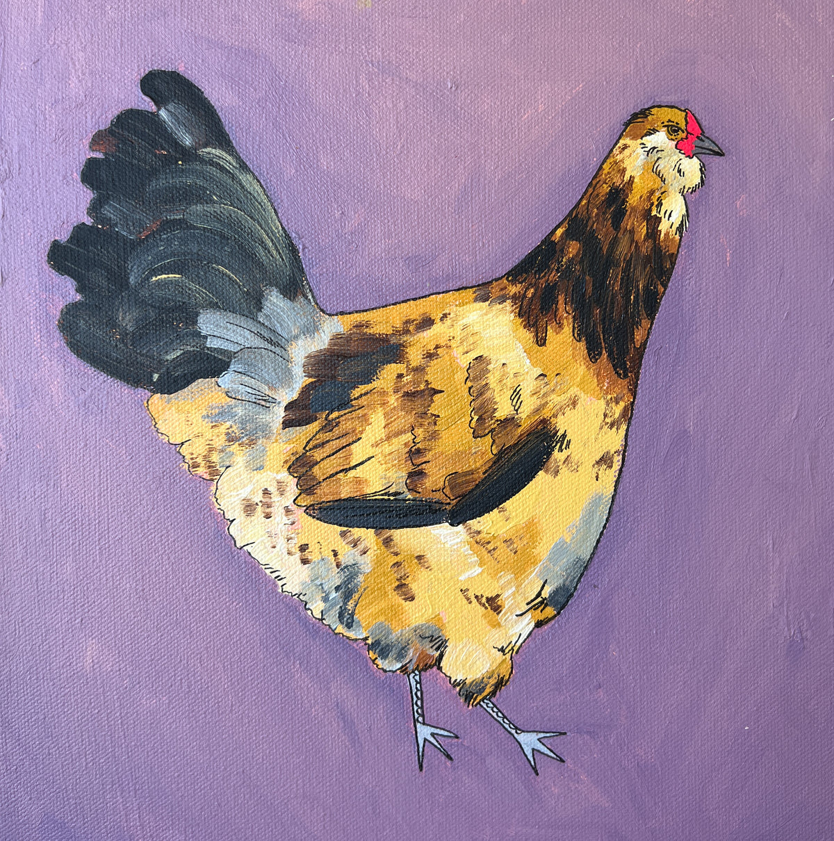 Detail of chicken grid painting