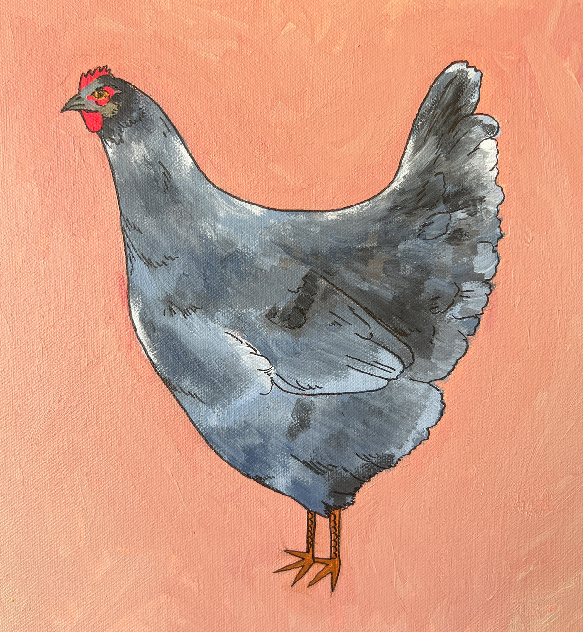 Detail of chicken grid painting