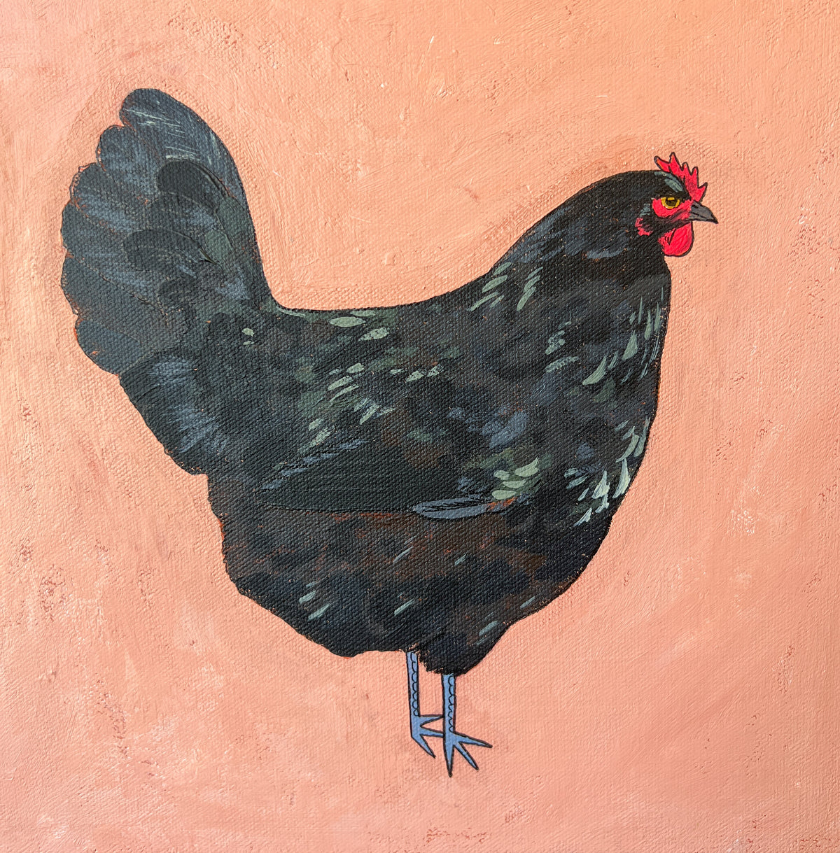 Detail of chicken grid painting