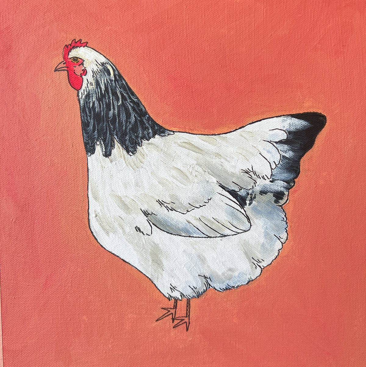 Detail of chicken grid painting