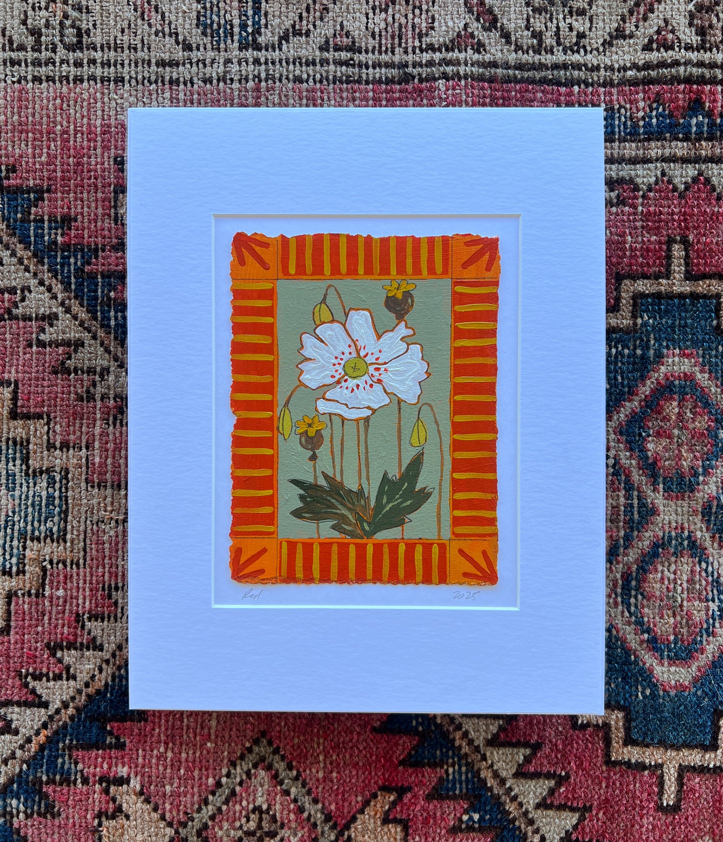 Poppy Afternoon - 6x8 Matted Original