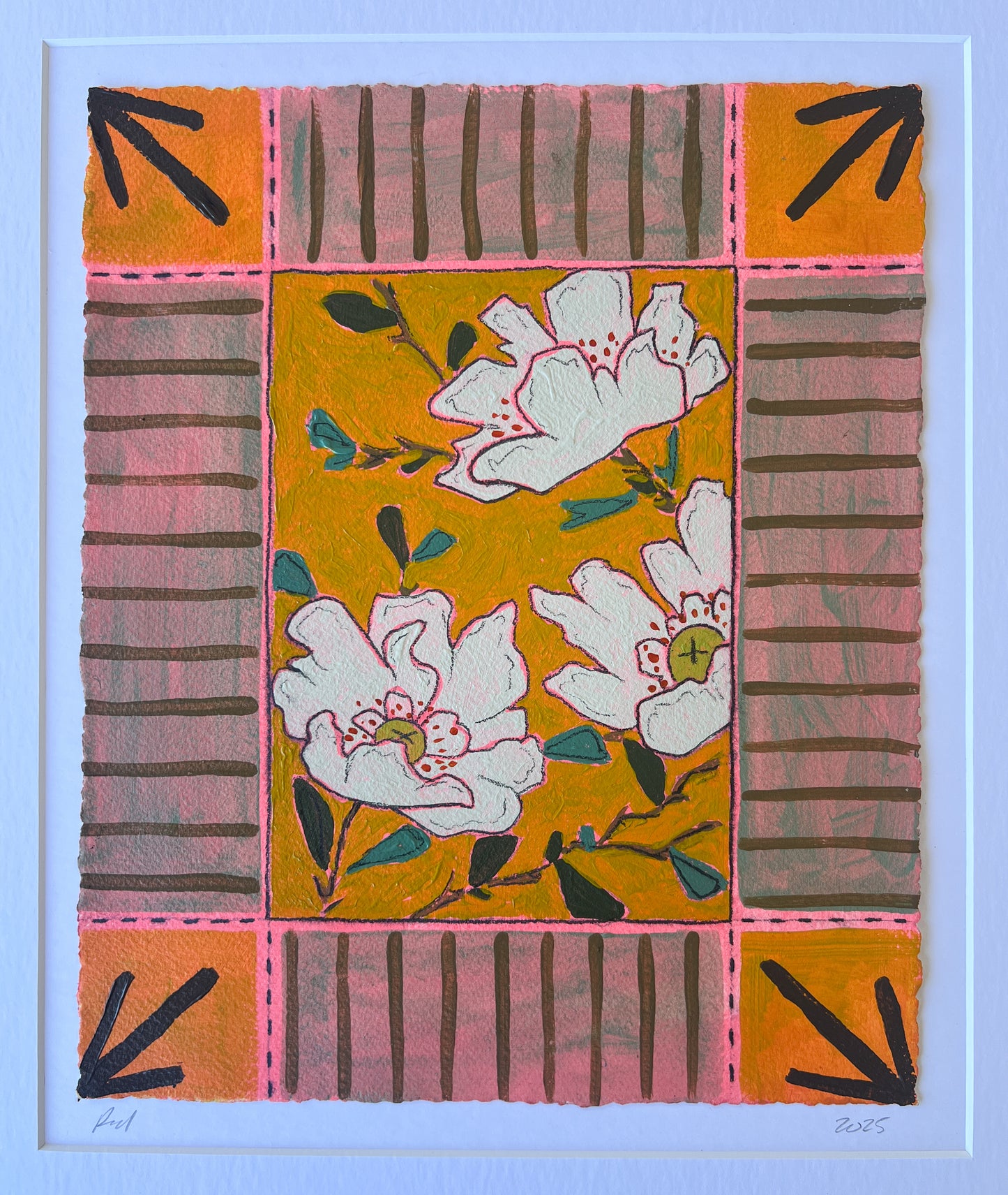 Wild Rose Window - 9x11 Matted Original