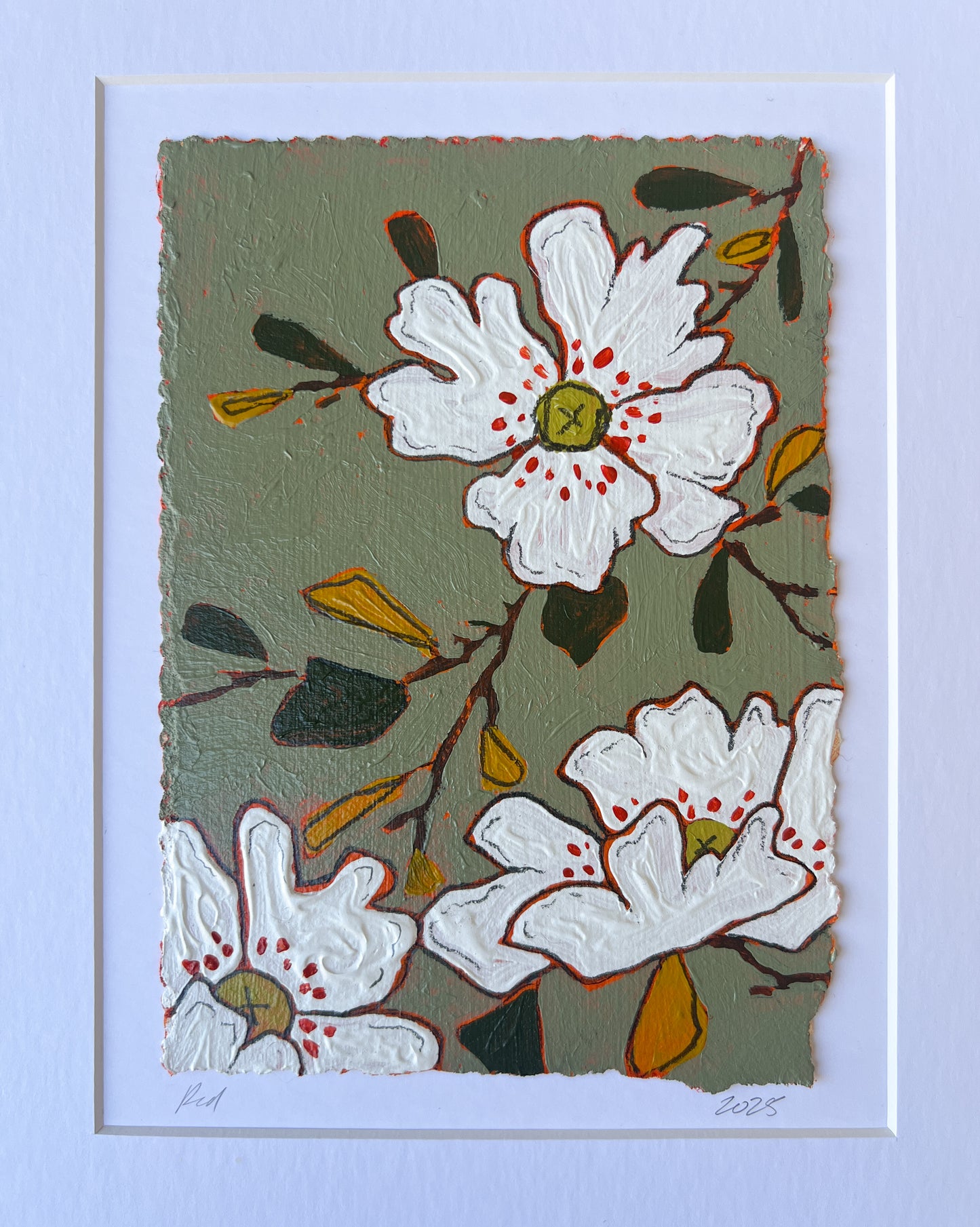 Wild Roses in Grey - 5x7 Matted Original