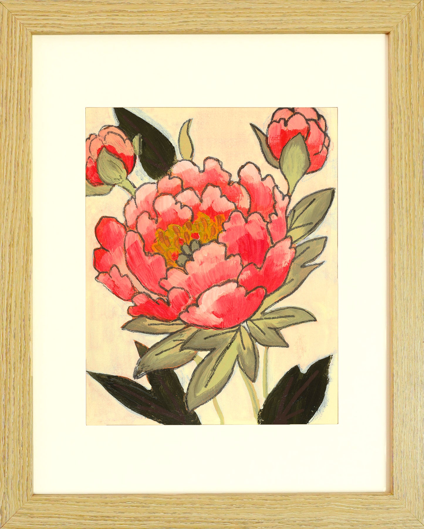 "Coral Charm Peony" Paper Print