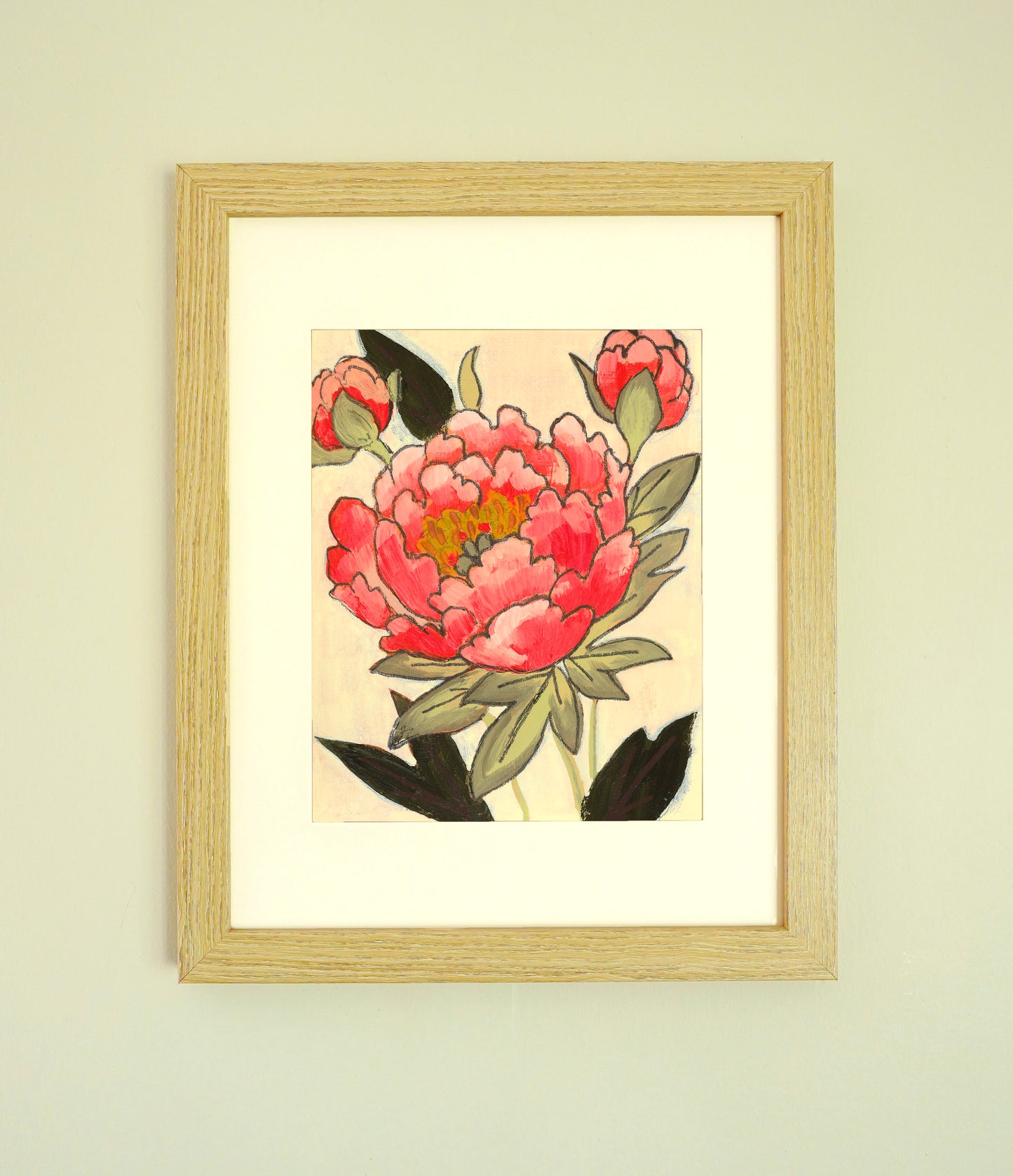 "Coral Charm Peony" Paper Print