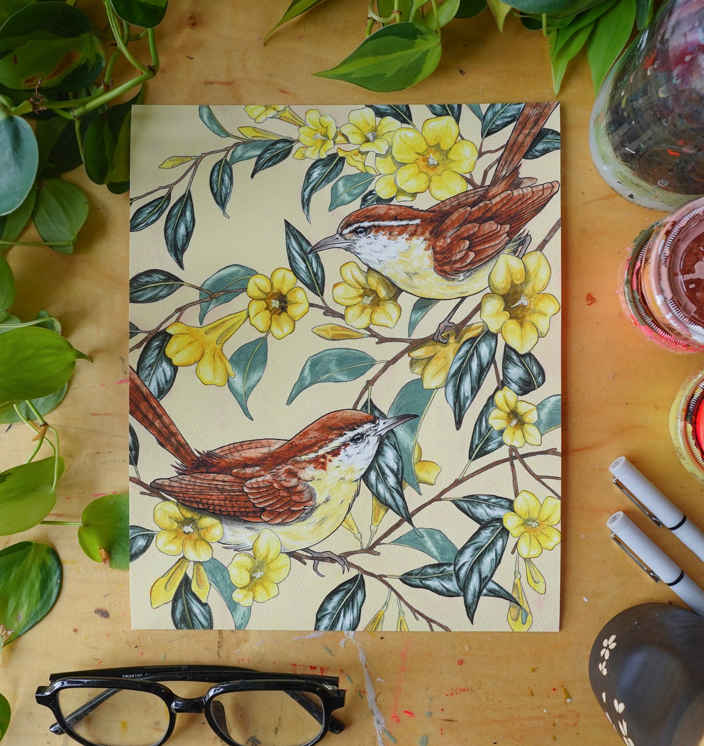 "Wren and Jasmine in Yellow" Archival Print
