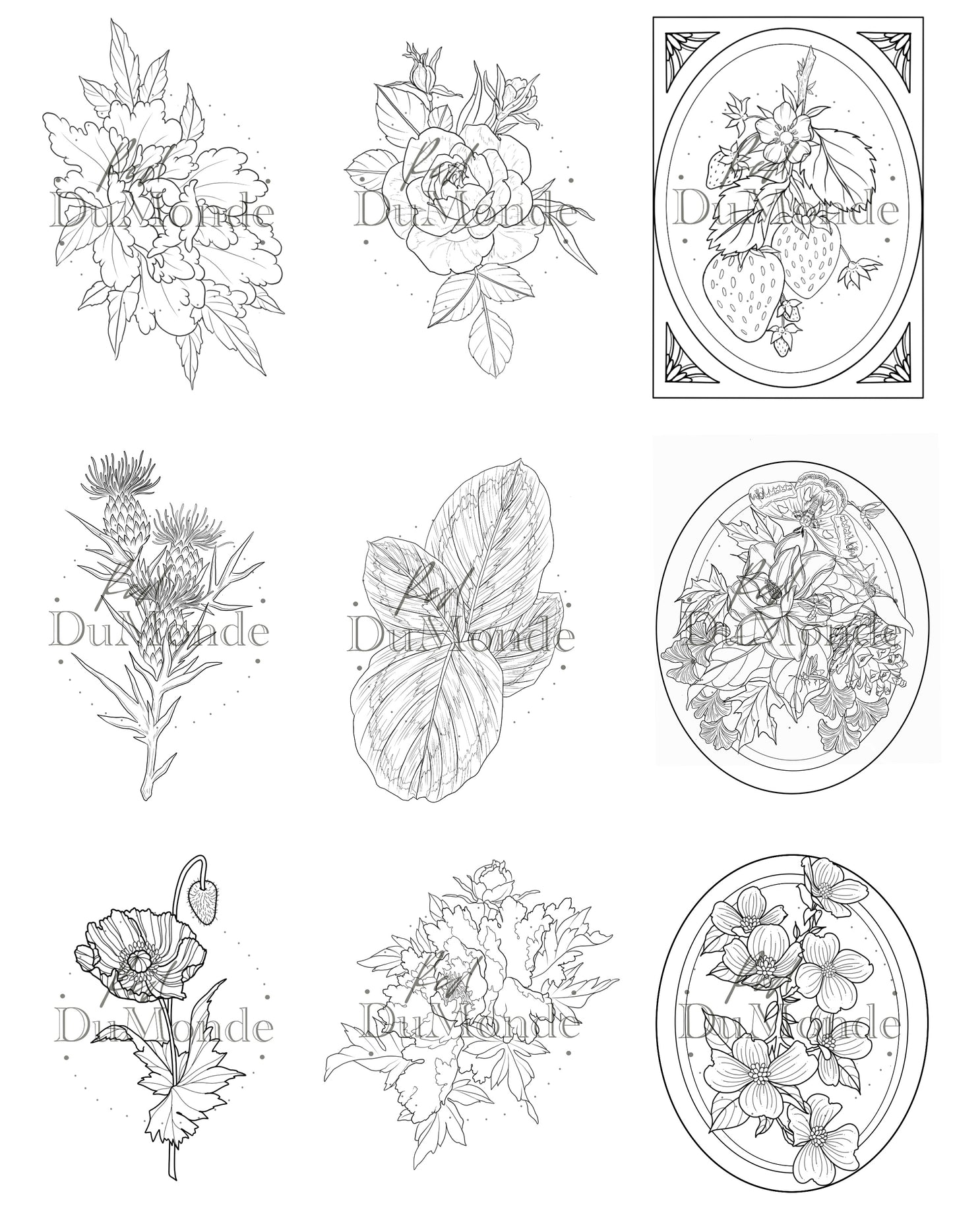 Nature Coloring Page Bundle