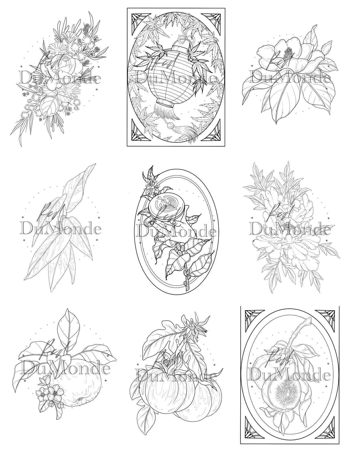 Nature Coloring Page Bundle