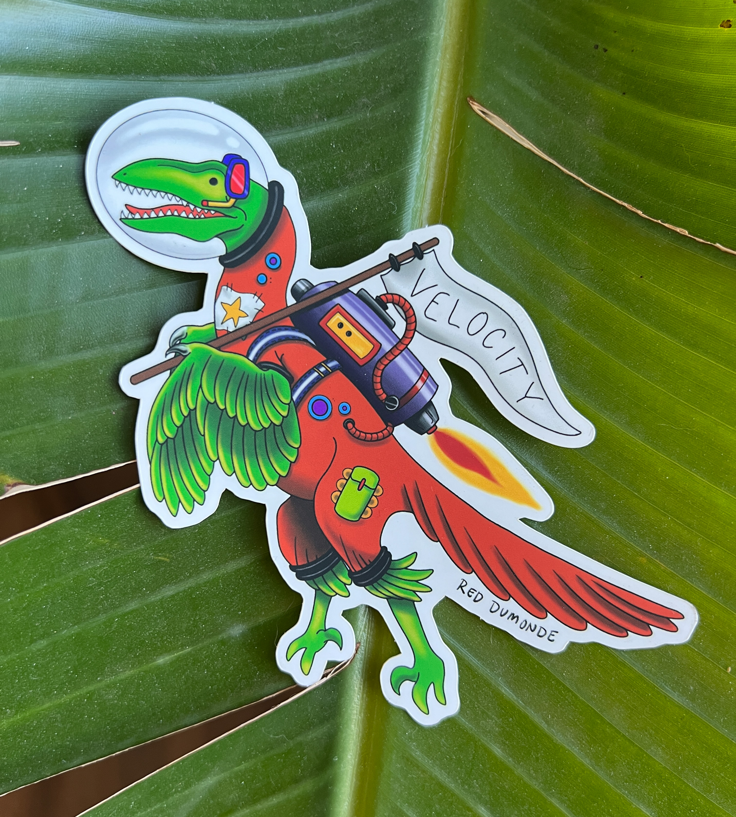 Velocity Raptor Space Dino Sticker